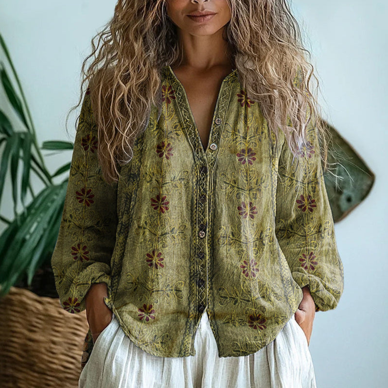 Brillare | Camisa fresca elegante con estampado floral