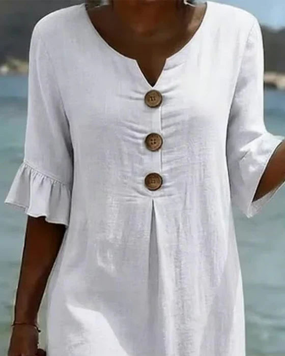 Vestido informal blanco de mujer.