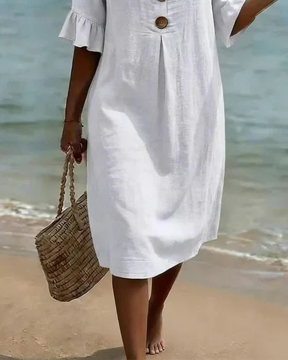 Vestido informal blanco de mujer.