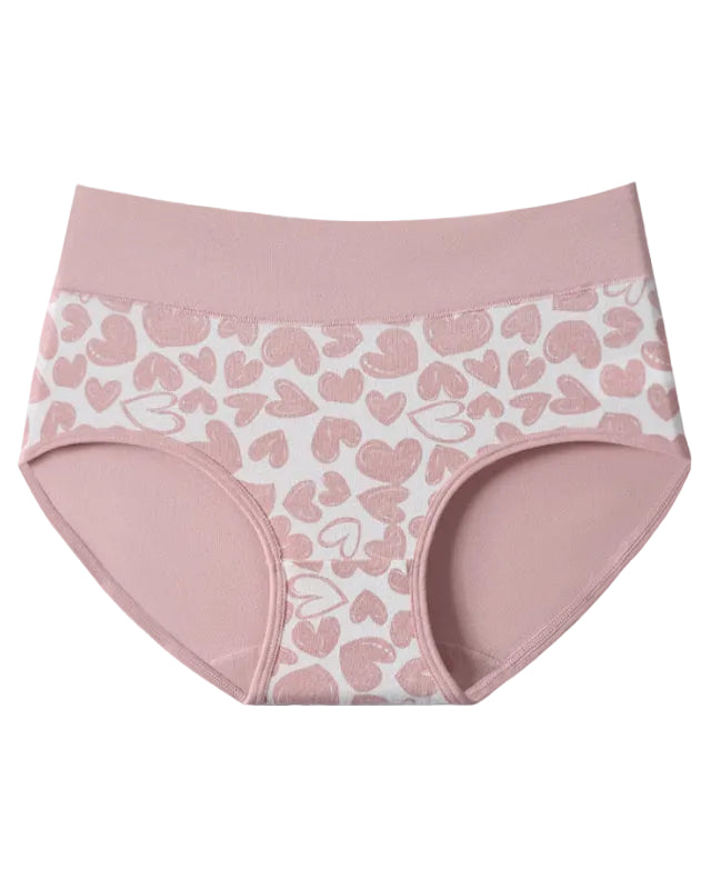 Braguitas de mujer de algodón suave y elástico con estampado de corazones (paquete de 6)