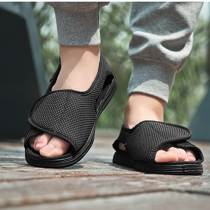 Sandalias Horma Ancha Coles Negro