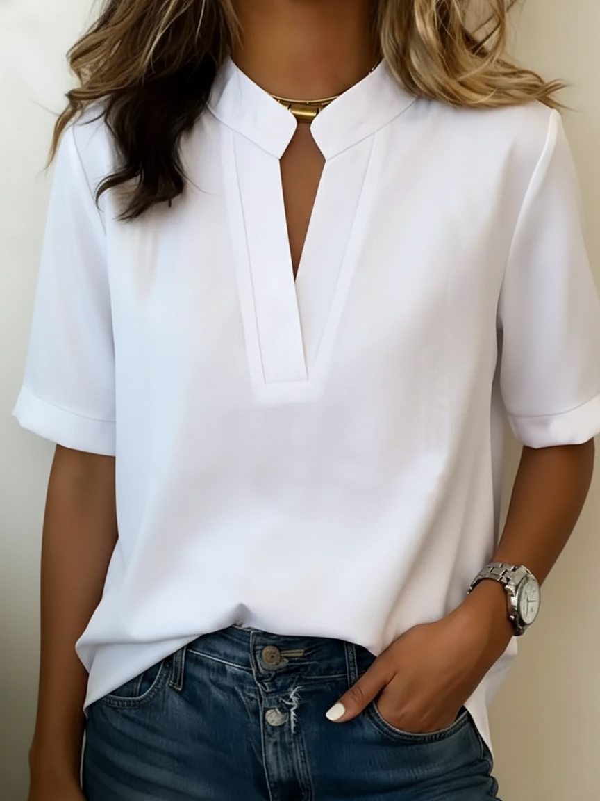 Elise — Blusa elegante con un cuello refinado