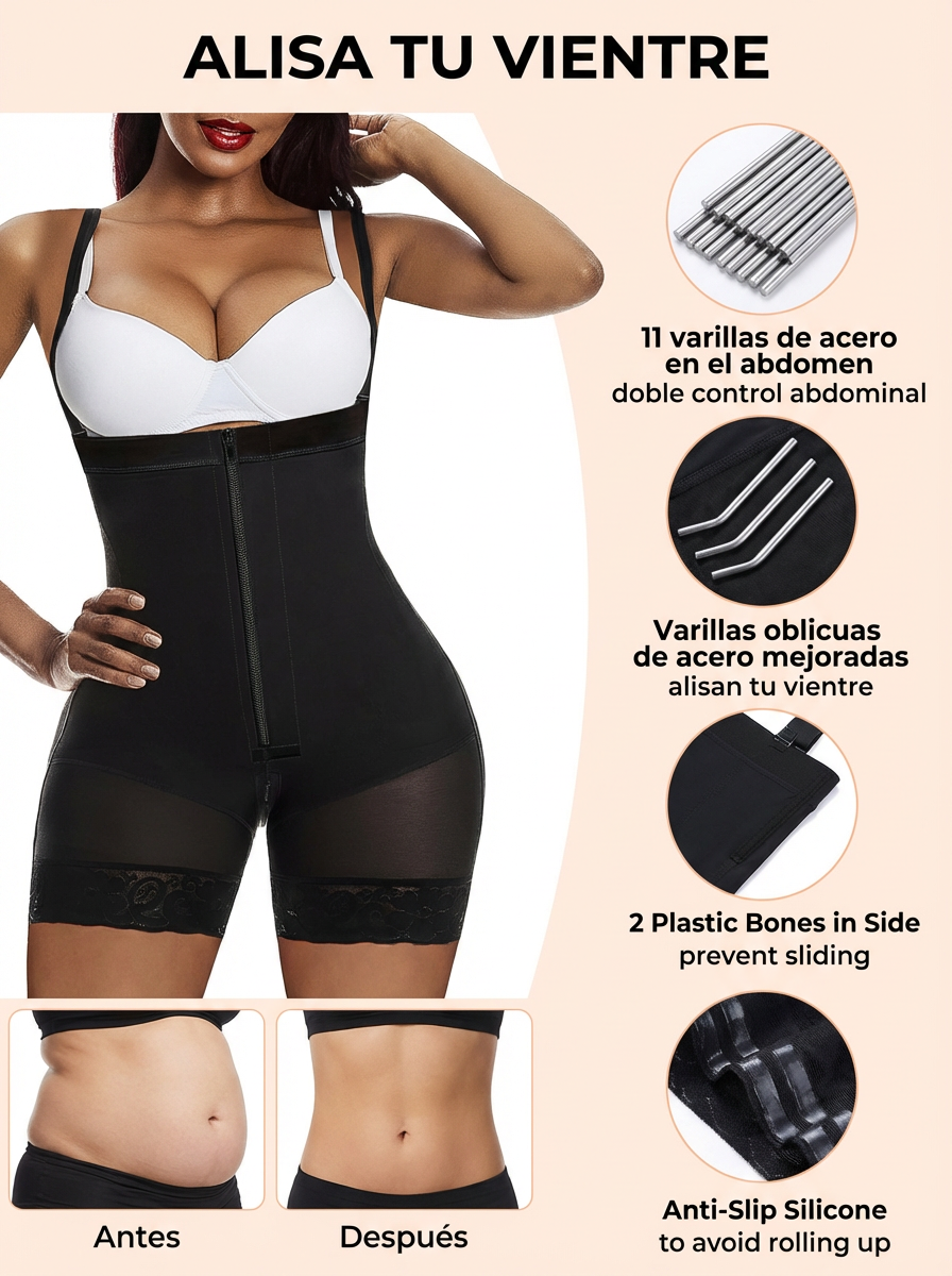 fajas para controlar el abdomen, fajas postparto para levantar los glúteos, prenda de compresión con varillas de acero