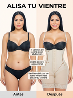 Fajas colombianas moldeadoras para mujer: prenda de compresión postoperatoria para controlar el abdomen con cremallera en la entrepierna