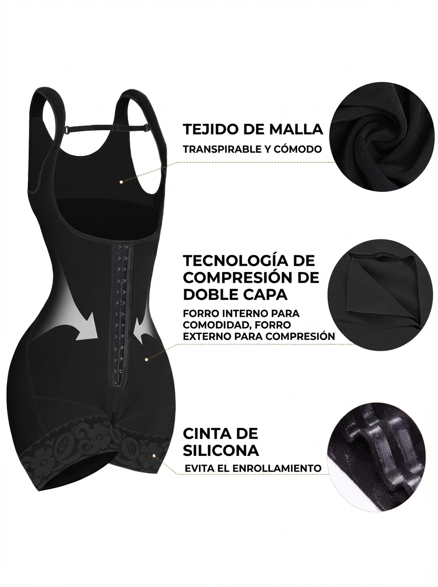 Fajas Moldeadoras Control de barriga para mujeres Levantador de glúteos con cremallera en la entrepierna Faja Body Shaper