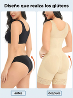 Faja posparto colombiana para mujer: control de abdomen, levantamiento de glúteos, faja moldeadora con cremallera en la entrepierna.