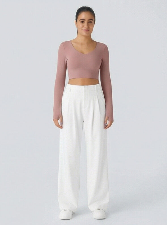 Pantalón elástico de cintura alta