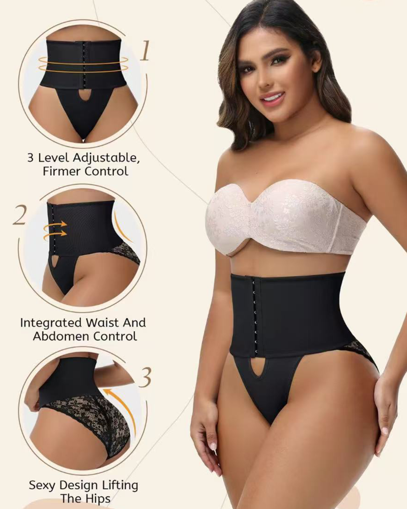 Braguita moldeadora Brillare® con abertura frontal y control de abdomen con ribete de encaje.