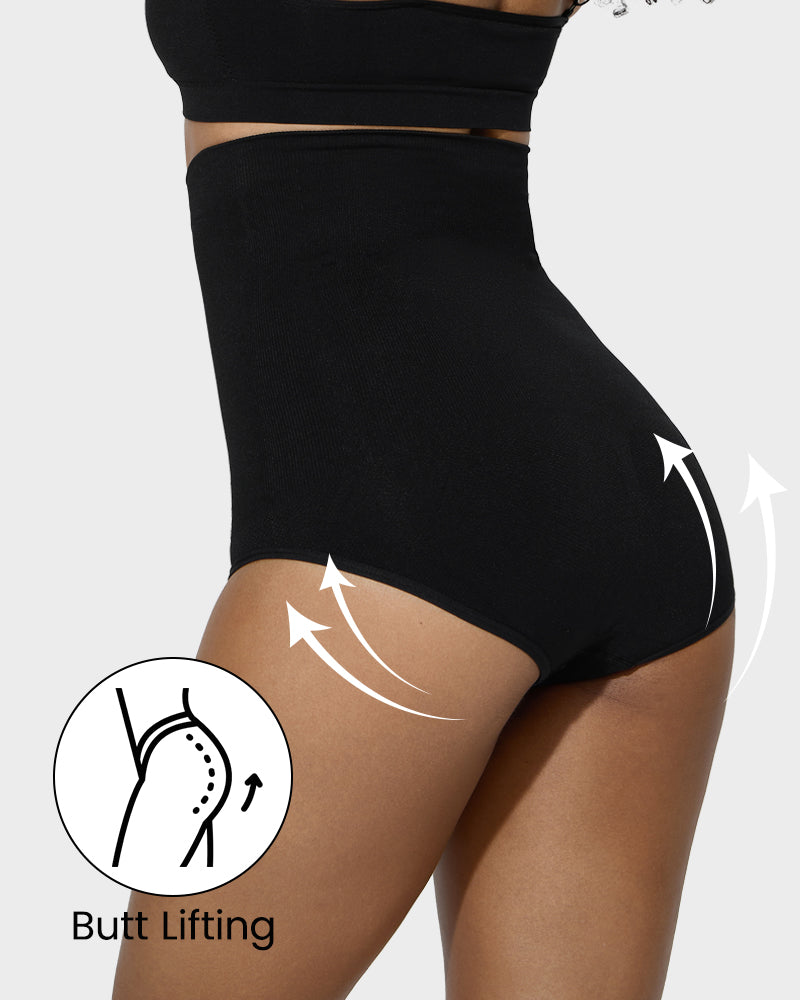 Braguita de talle alto con control de abdomen (paquete de 2)