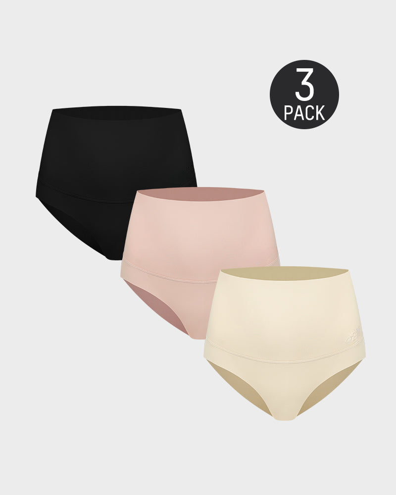 Paquete de 3 bragas de talle alto con control de abdomen