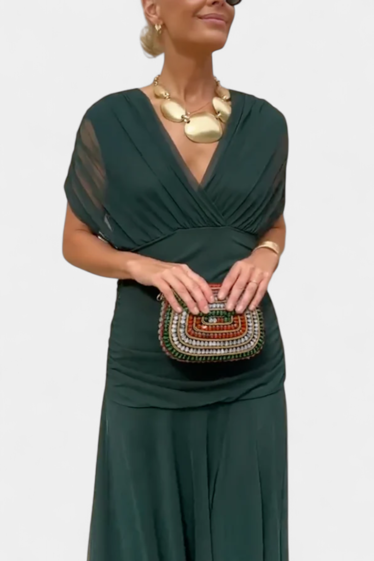 Vestido envolvente cruzado con control de abdomen