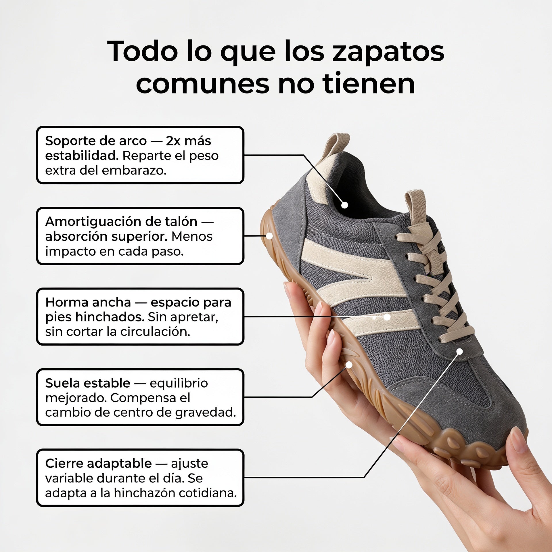 Zapatillas ortopedicas pre lactancia Nude Power