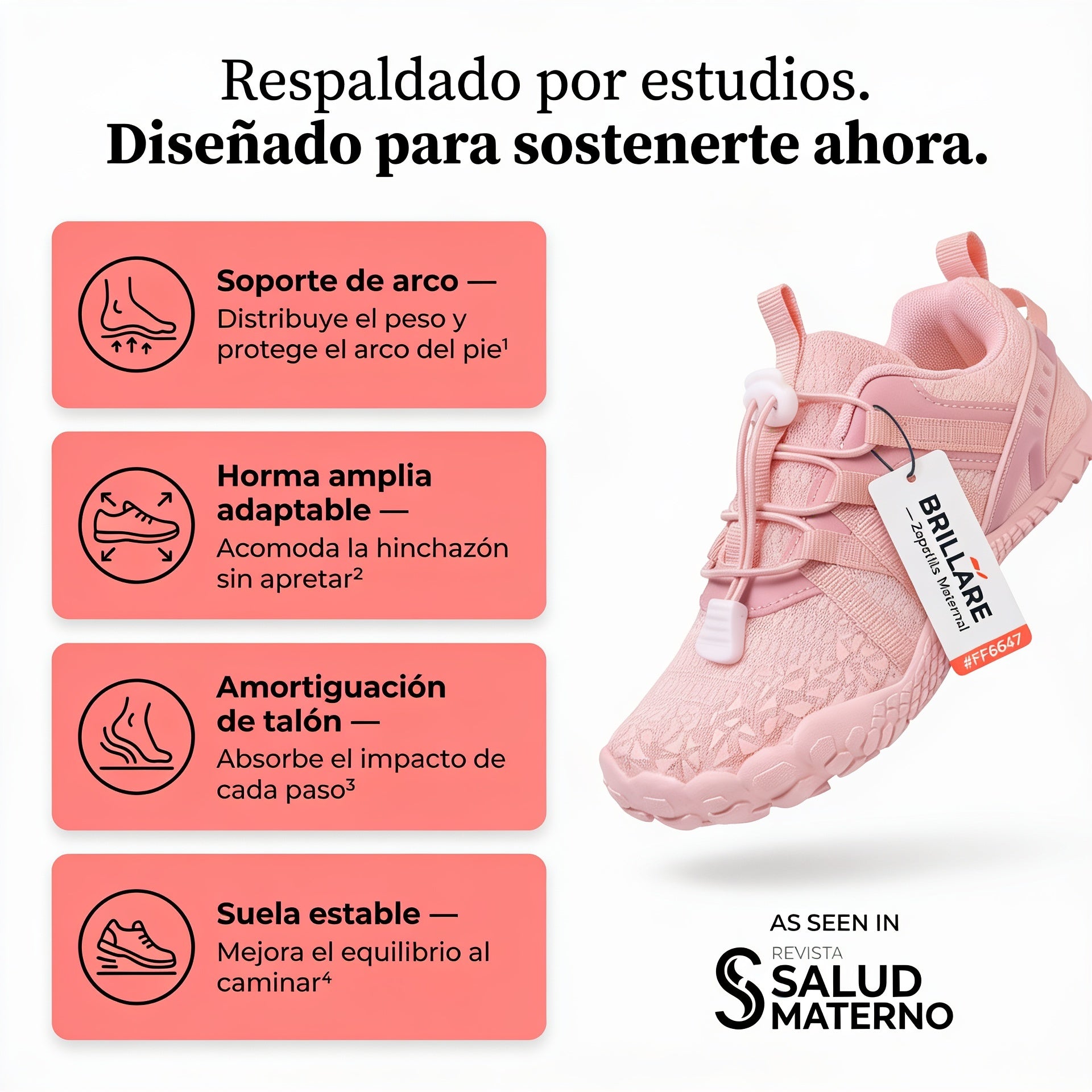 Zapatillas ortopedicas pre lactancia Rosa de cedro