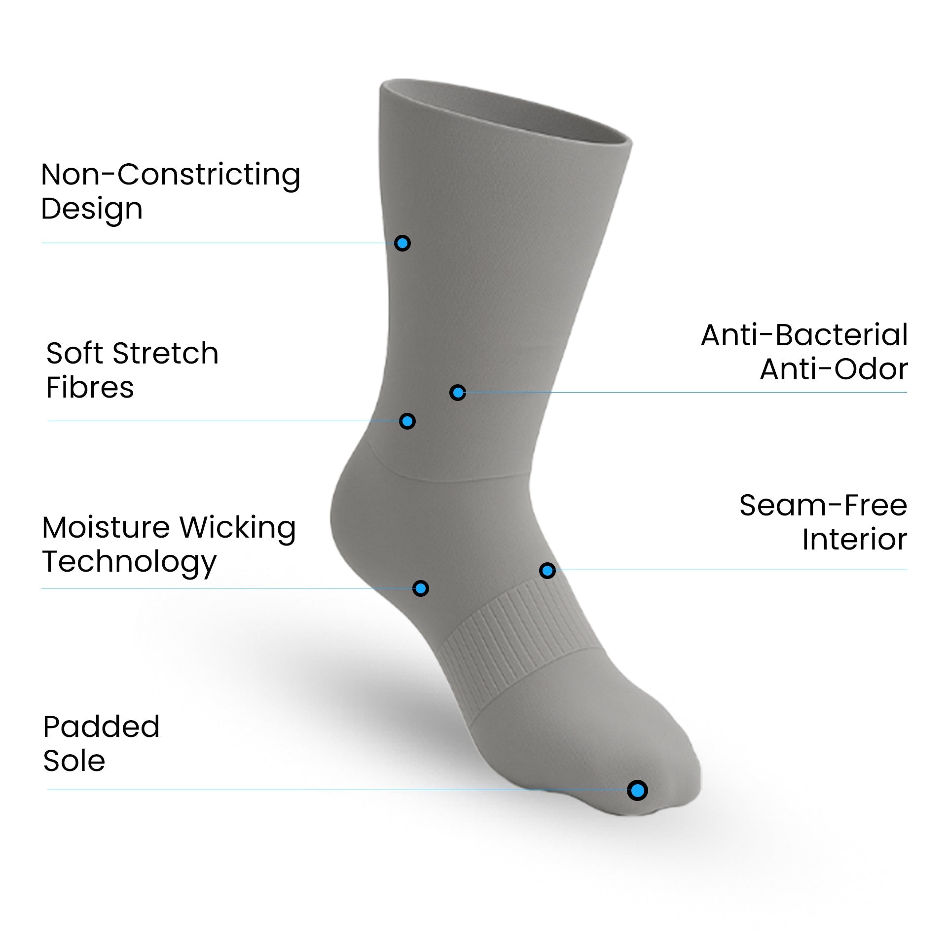 Calcetines Media Caña Pack 10 Gris