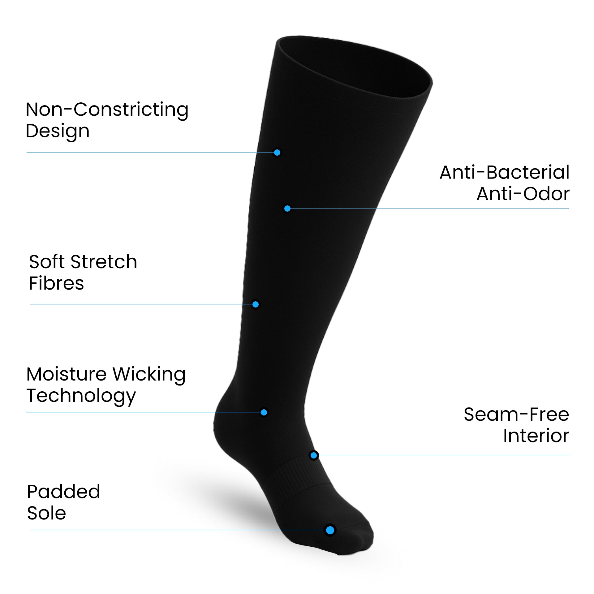 Medias Rodilla Pack 3 Negro