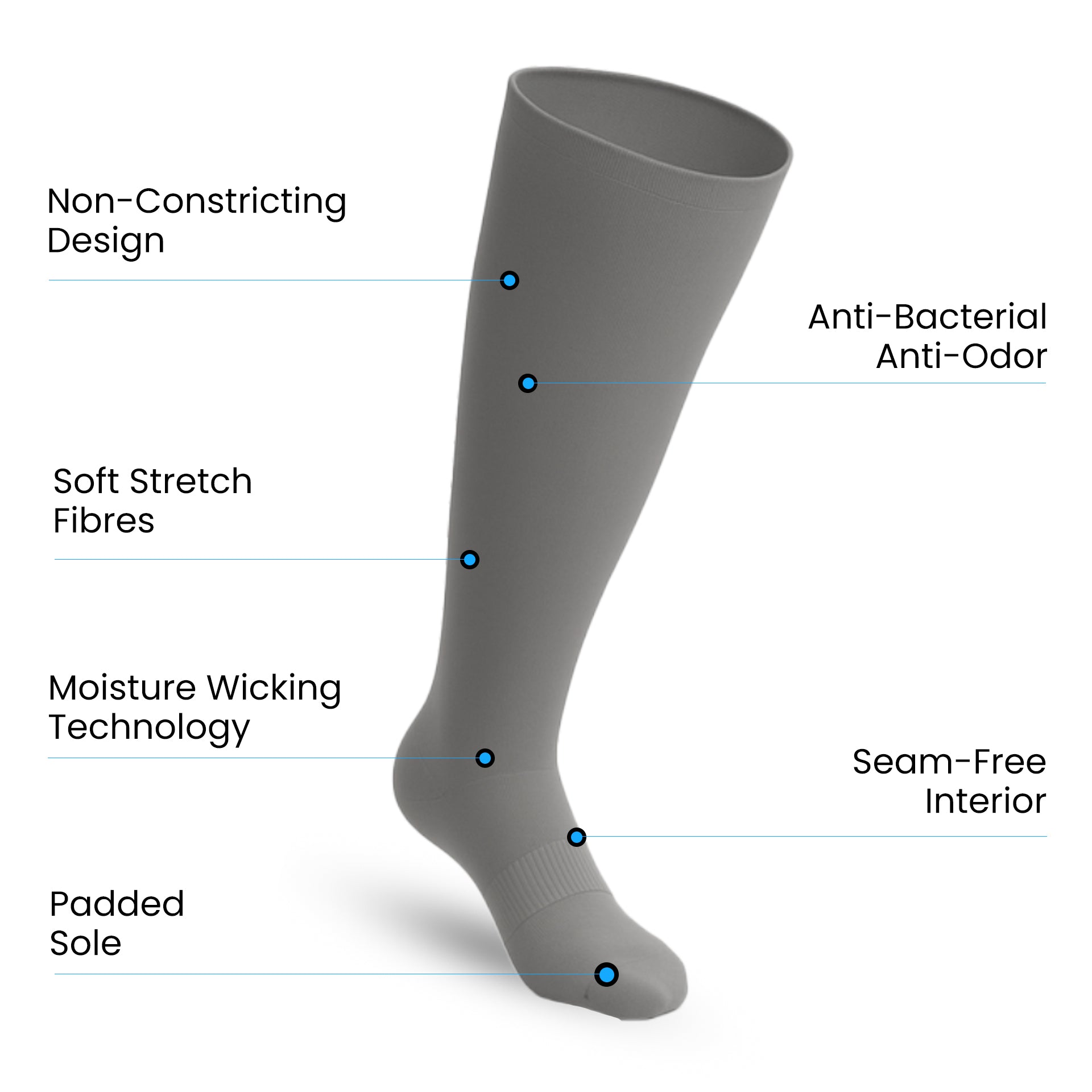 Medias Rodilla Pack 3 Gris