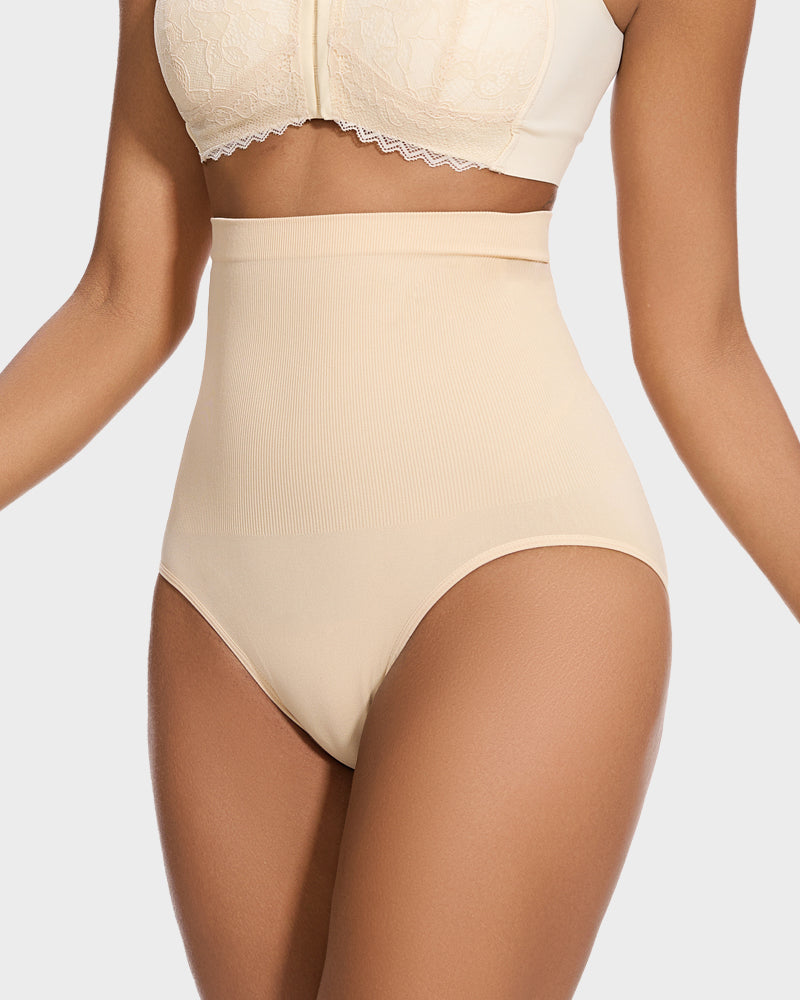 Braguita de talle alto con control de abdomen (paquete de 2)